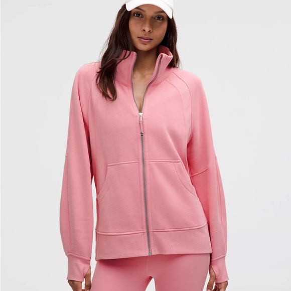lululemon athletica Tops - Lululemon Athletica Scuba Oversized Funnel-Neck Full Zip Pink Tide XL XXL